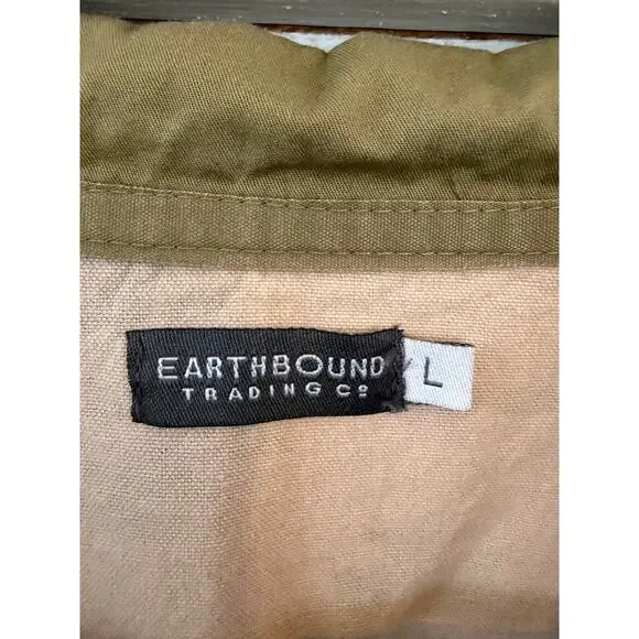 Earthbound Trading Co Aztec Utility Jacket Large Olive Green Military Jacket - Picture 4 of 9
